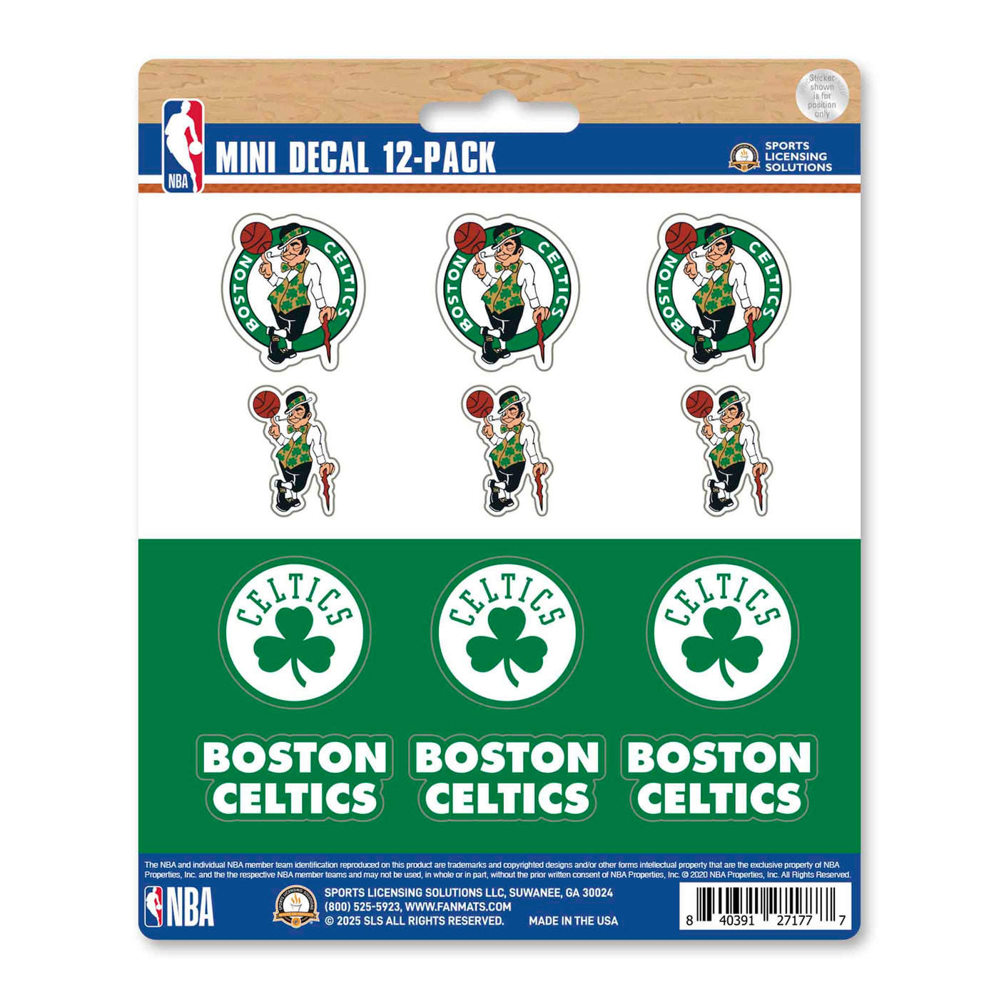 NBA - Boston Celtics Mini Decal 12-pk