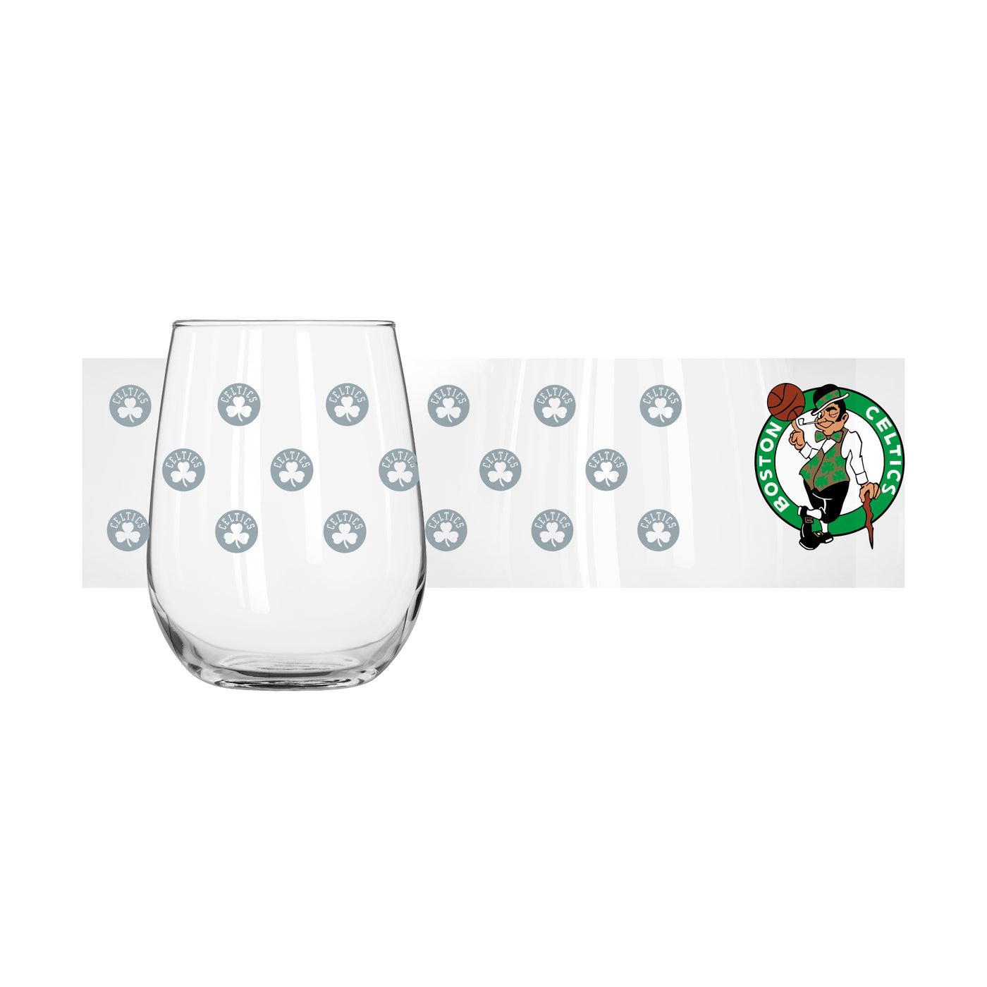 Boston Celtics 16oz Satin Etch Curved Beverage Glass