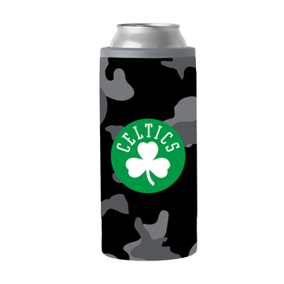 Boston Celtics Black Camo 12oz Slim Can Coolie - Logo Brands