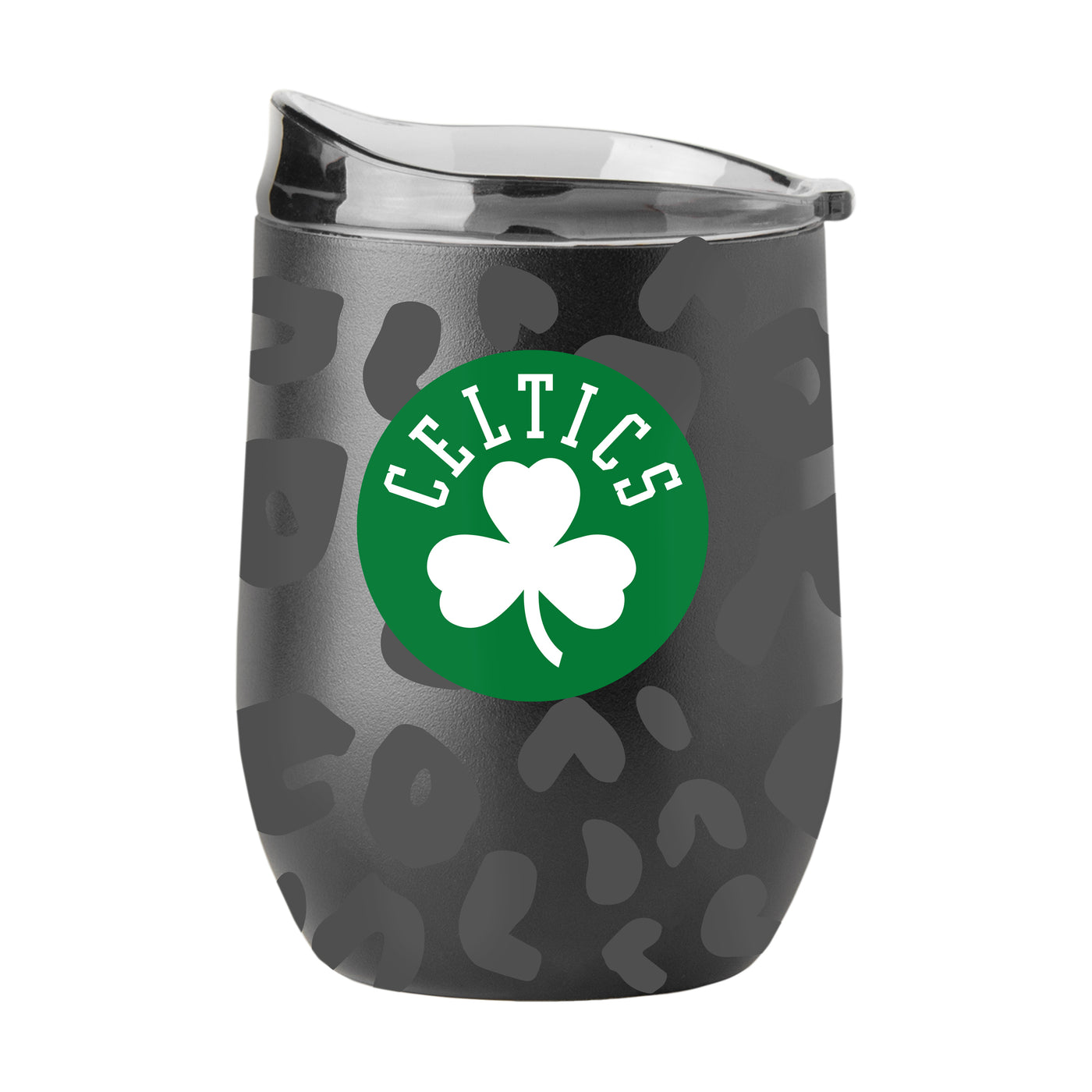 Boston Celtics Leopard 16oz Black Powder Coat Curved Beverage - Logo Brands