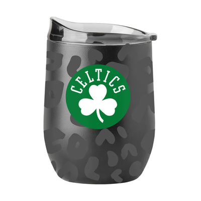 Boston Celtics Leopard 16oz Black Powder Coat Curved Beverage - Logo Brands