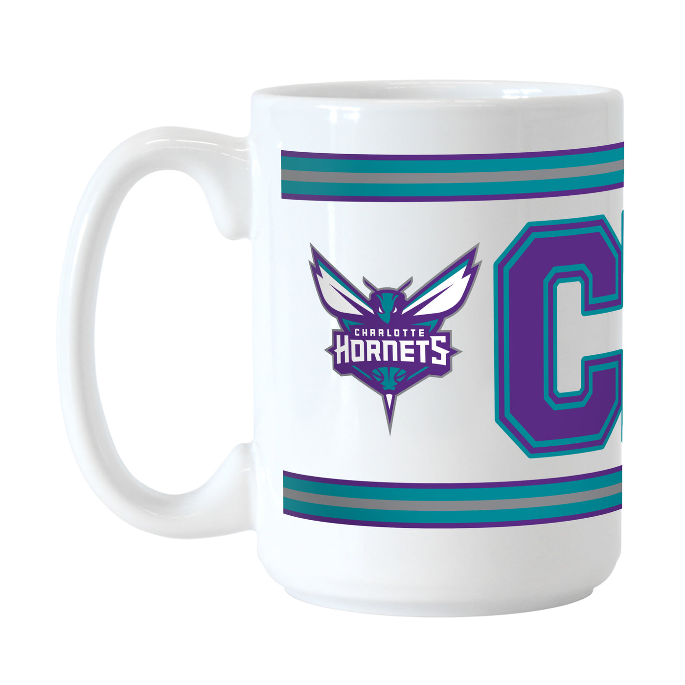 Charlotte Hornets 15oz Overtime Stripe Sublimated Mug