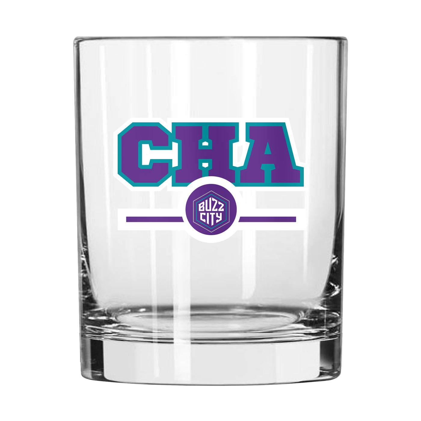 Charlotte Hornets 14oz Letterman Rocks Glass