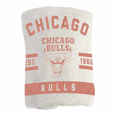 Chicago Bulls Oatmeal Sweatshirt Blanket - Logo Brands