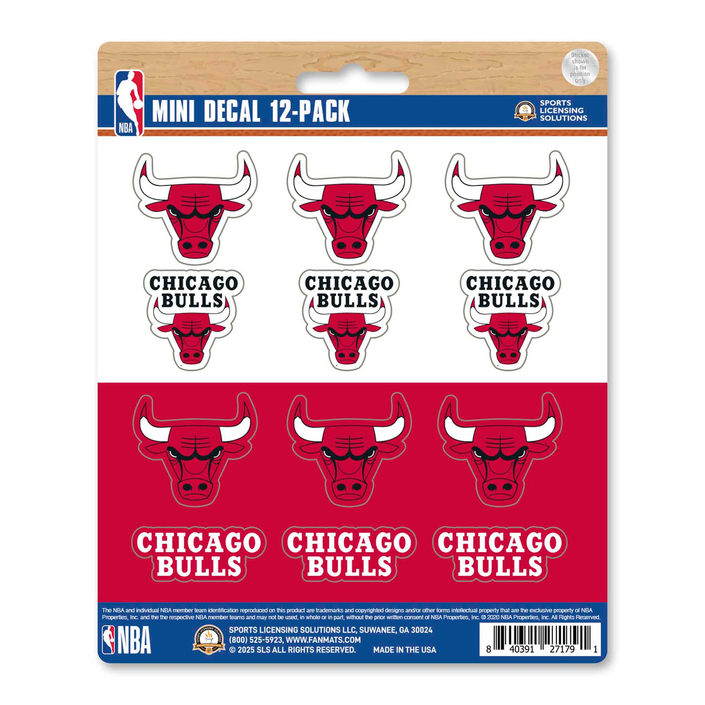 NBA - Chicago Bulls Mini Decal 12-pk