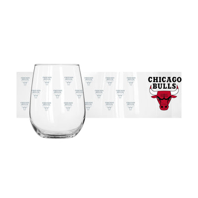 Chicago Bulls 16oz Satin Etch Curved Beverage Glass
