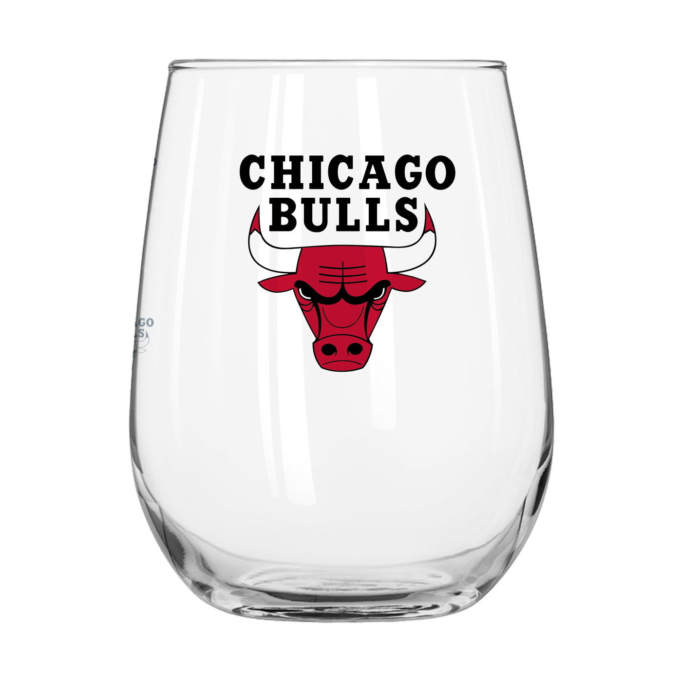 Chicago Bulls 16oz Satin Etch Curved Beverage Glass