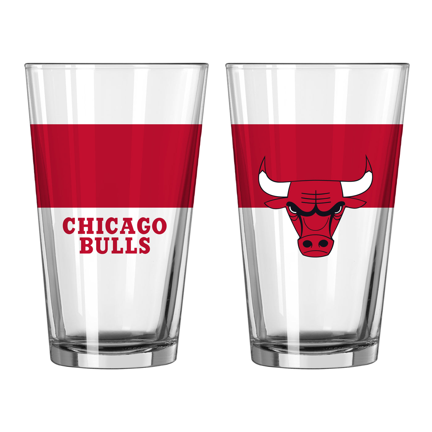 Chicago Bulls 16oz Colorblock Pint Glass