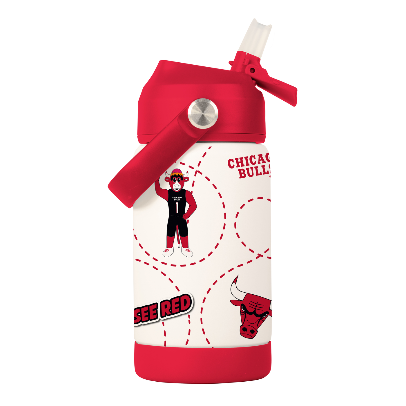 Chicago Bulls 12oz Mascot SS Kids Bottle
