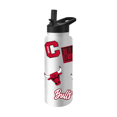 Chicago Bulls 34oz White Dreamweave Quencher Bottle