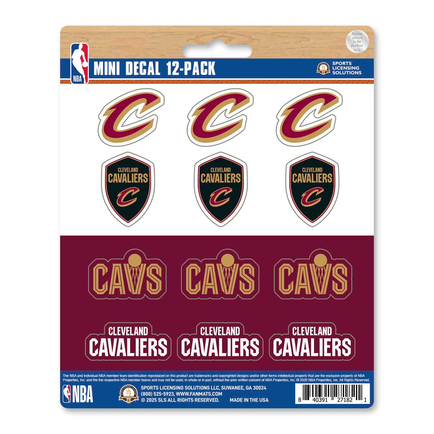 NBA - Cleveland Cavaliers Mini Decal 12-pk