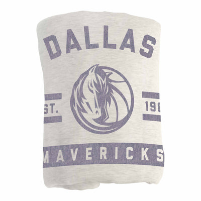 Dallas Mavericks Oatmeal Sweatshirt Blanket - Logo Brands