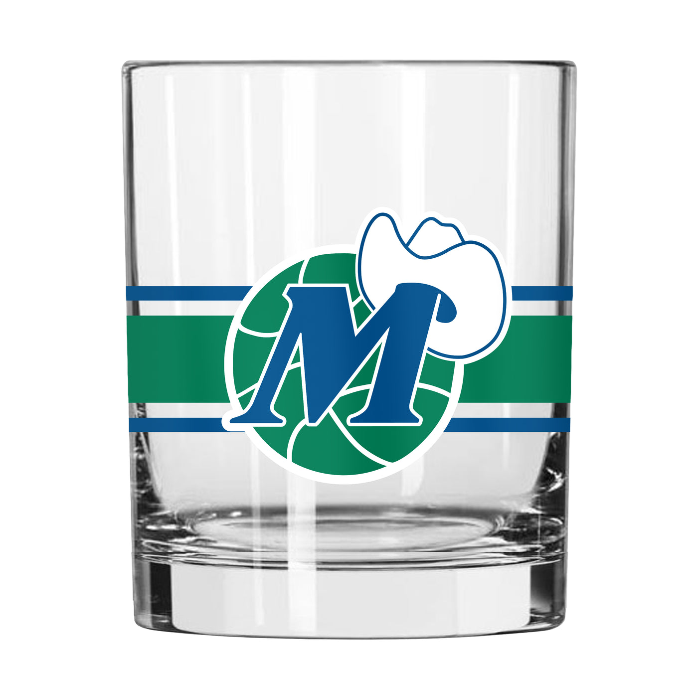 Dallas Mavericks 14oz Vintage Stripe Rocks Glass