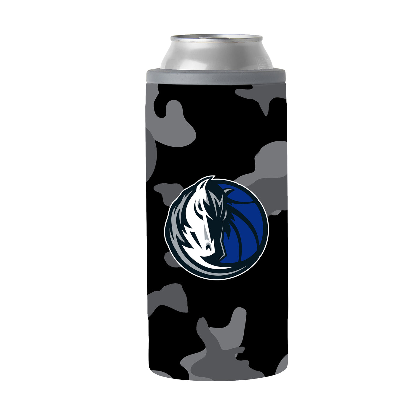 Dallas Mavericks Black Camo 12oz Slim Can Coolie - Logo Brands