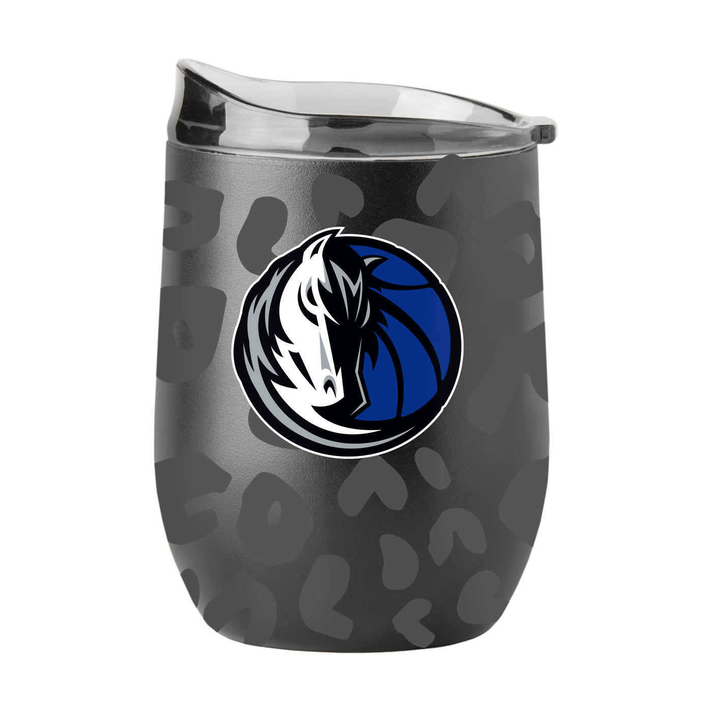 Dallas Mavericks Leopard 16oz Black Powdercoat Curved Beverage