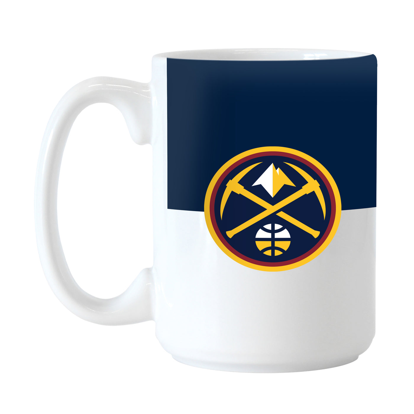 Denver Nuggets Color Block 15 oz Sublimated Mug