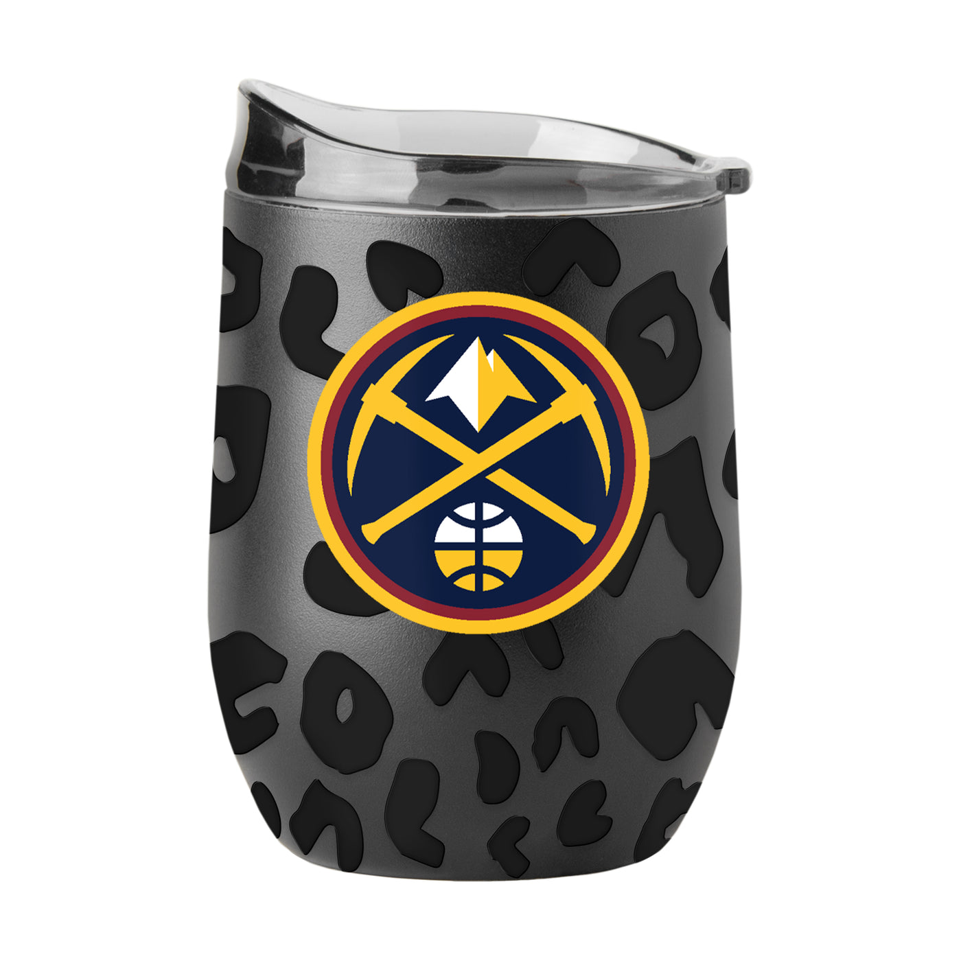 Denver Nuggets Leopard 16oz Black Powdercoat Curved Beverage