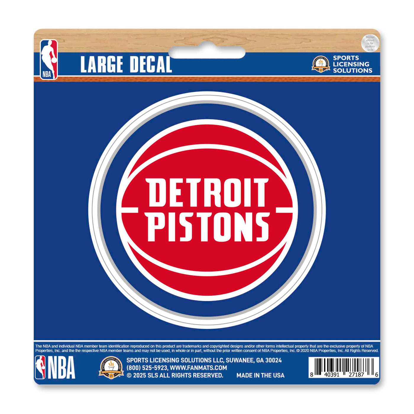 NBA - Detroit Pistons Large Decal