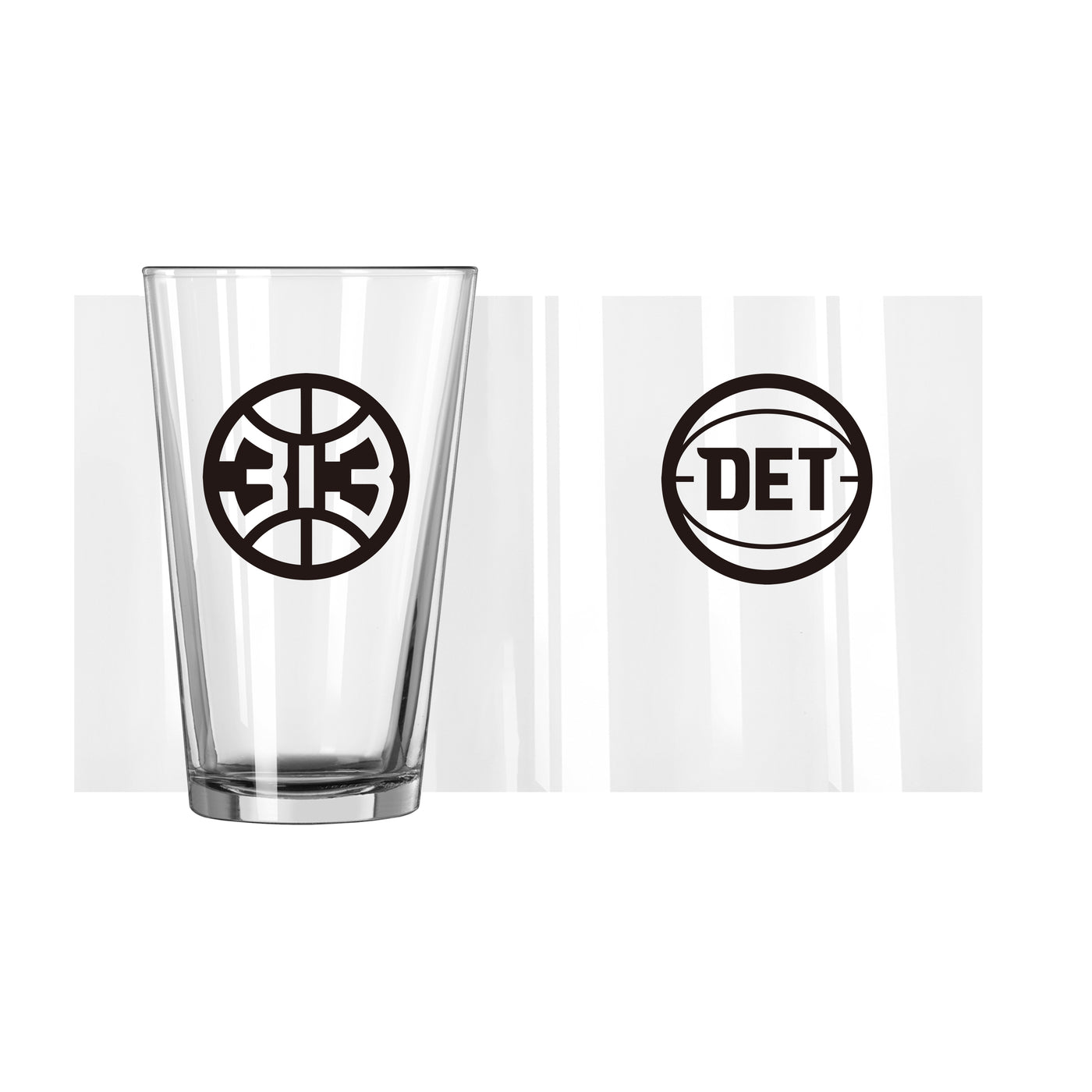 Detroit Pistons 313 16oz Pint Glass