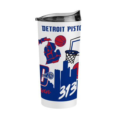 Detroit Pistons 20oz Native Powder Coat Tumbler - Logo Brands