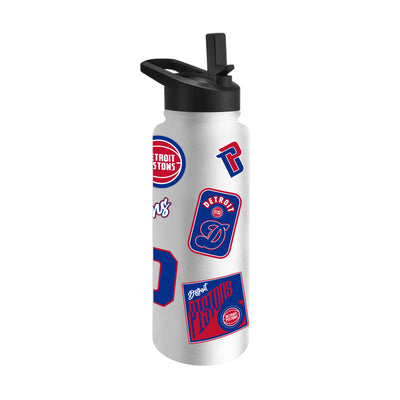 Detroit Pistons 34oz White Dreamweave Quencher Bottle