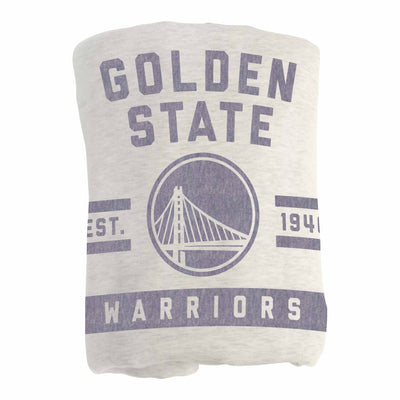 Golden State Warriors Oatmeal Sweatshirt Blanket - Logo Brands