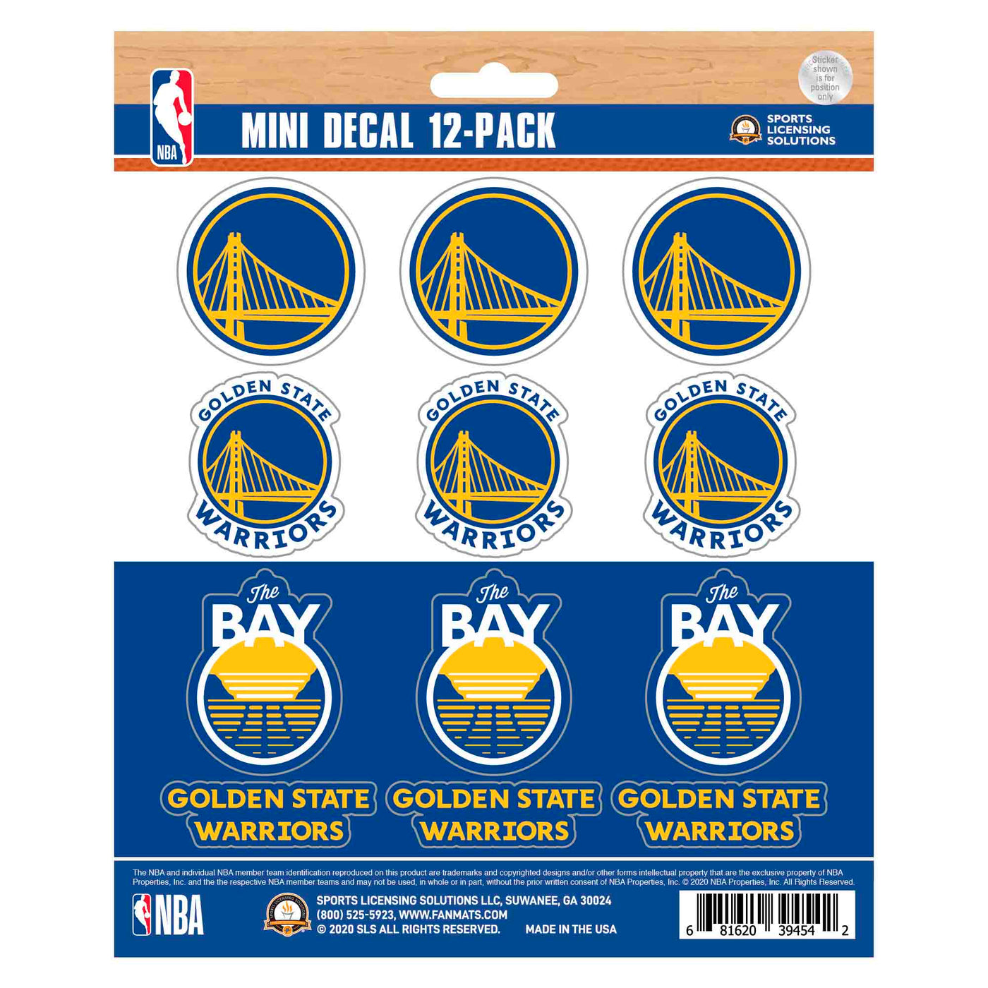 NBA - Golden State Warriors Mini Decal 12-pk