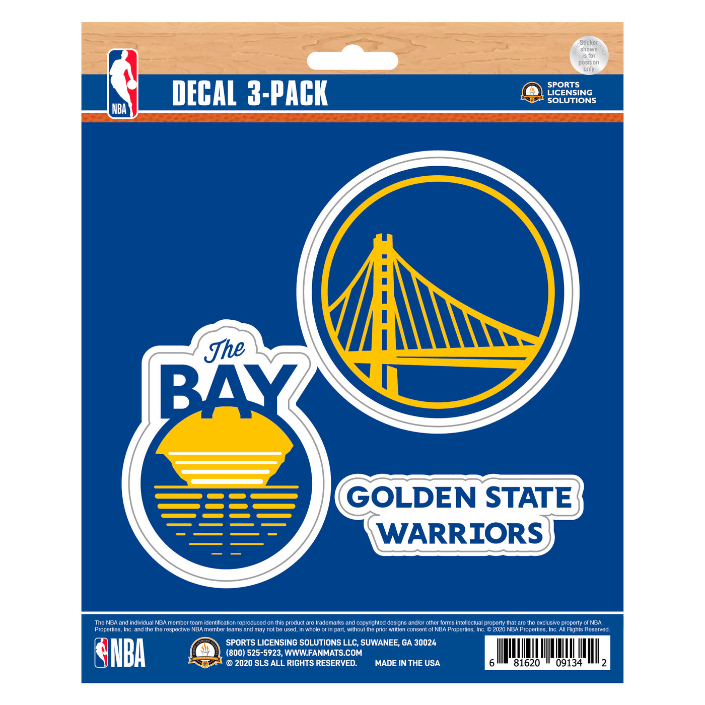 NBA - Golden State Warriors Decal 3-pk