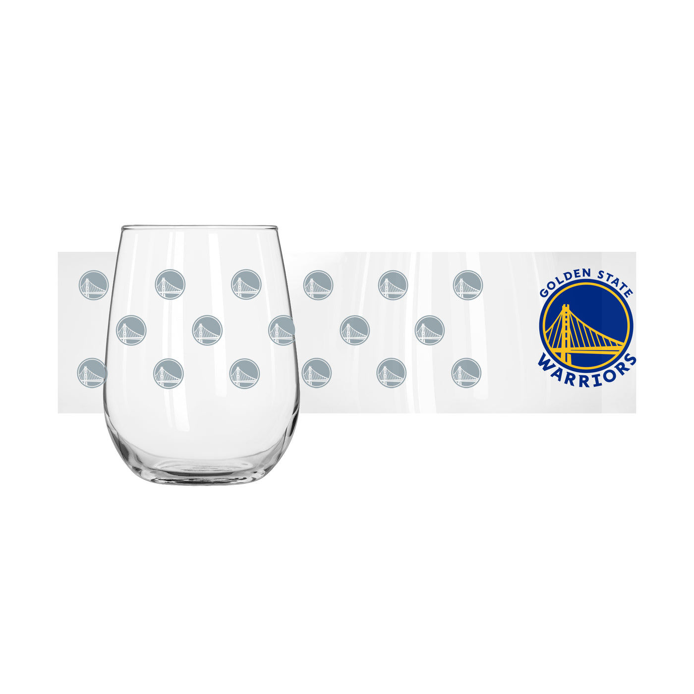 Golden State Warriors 16oz Satin Etch Curved Beverage Glass