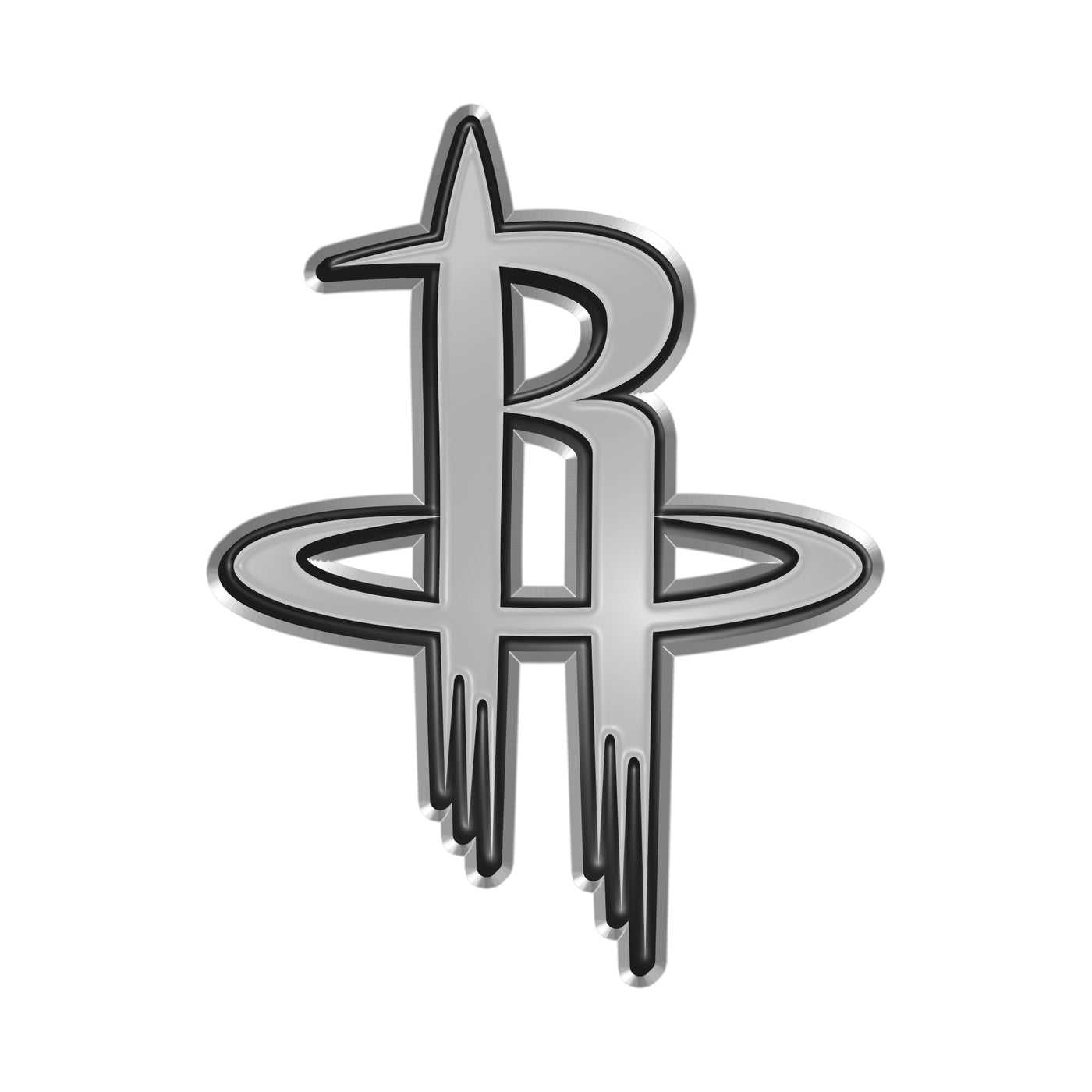 Rockets Emble NBA - Houston Rockets Plastic Chrome Emblem | Logo Brands