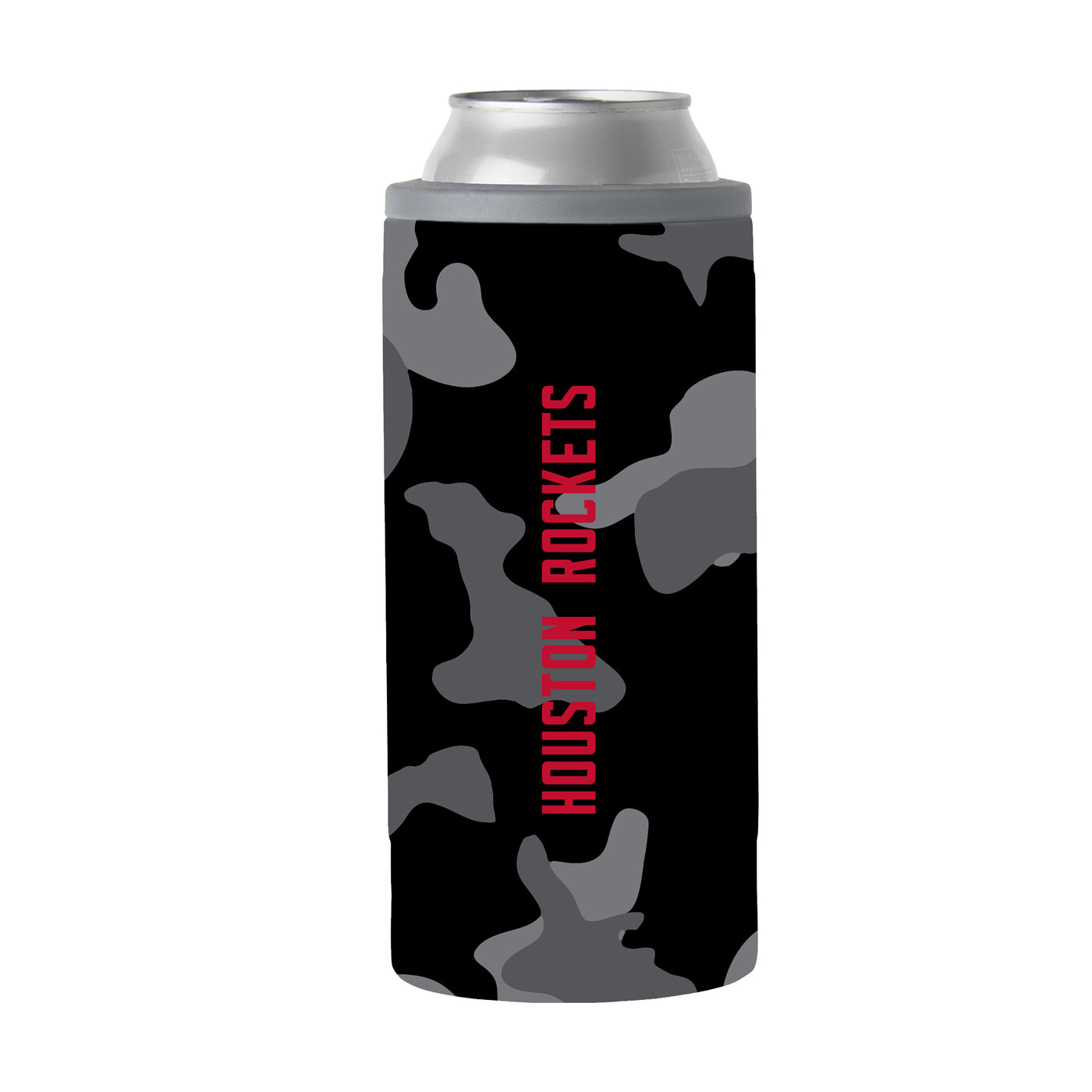 Houston Rockets Black Camo 12oz Slim Can Coolie