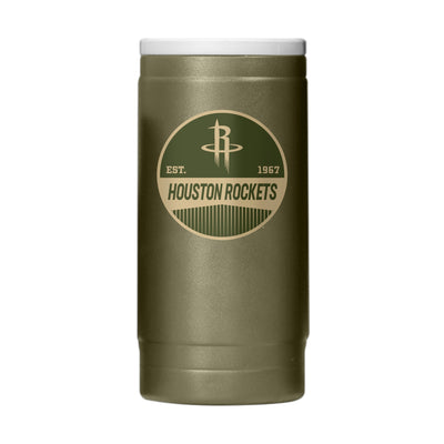 Houston Rockets  Badge Powder Coat Slim Can Coolie