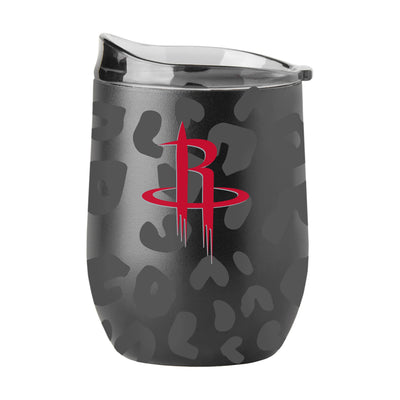 Houston Rockets Leopard 16oz Black Powder Coat Curved Beverage - Logo Brands