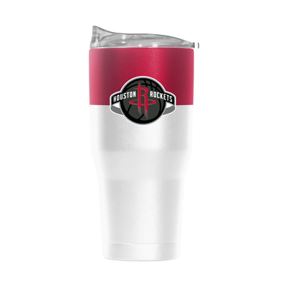 Houston Rockets 30oz Colorblock White Powder Coat Tumbler - Logo Brands