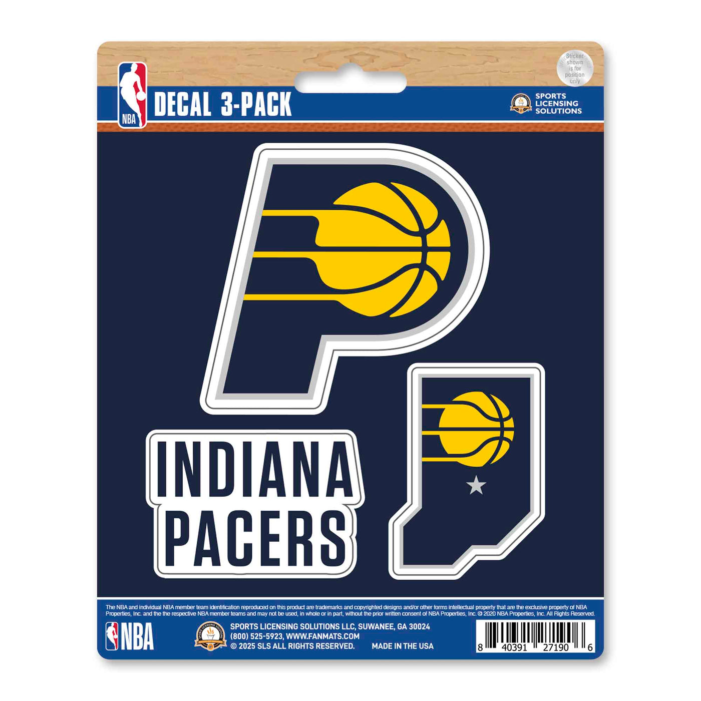 NBA - Indiana Pacers Decal 3-pk