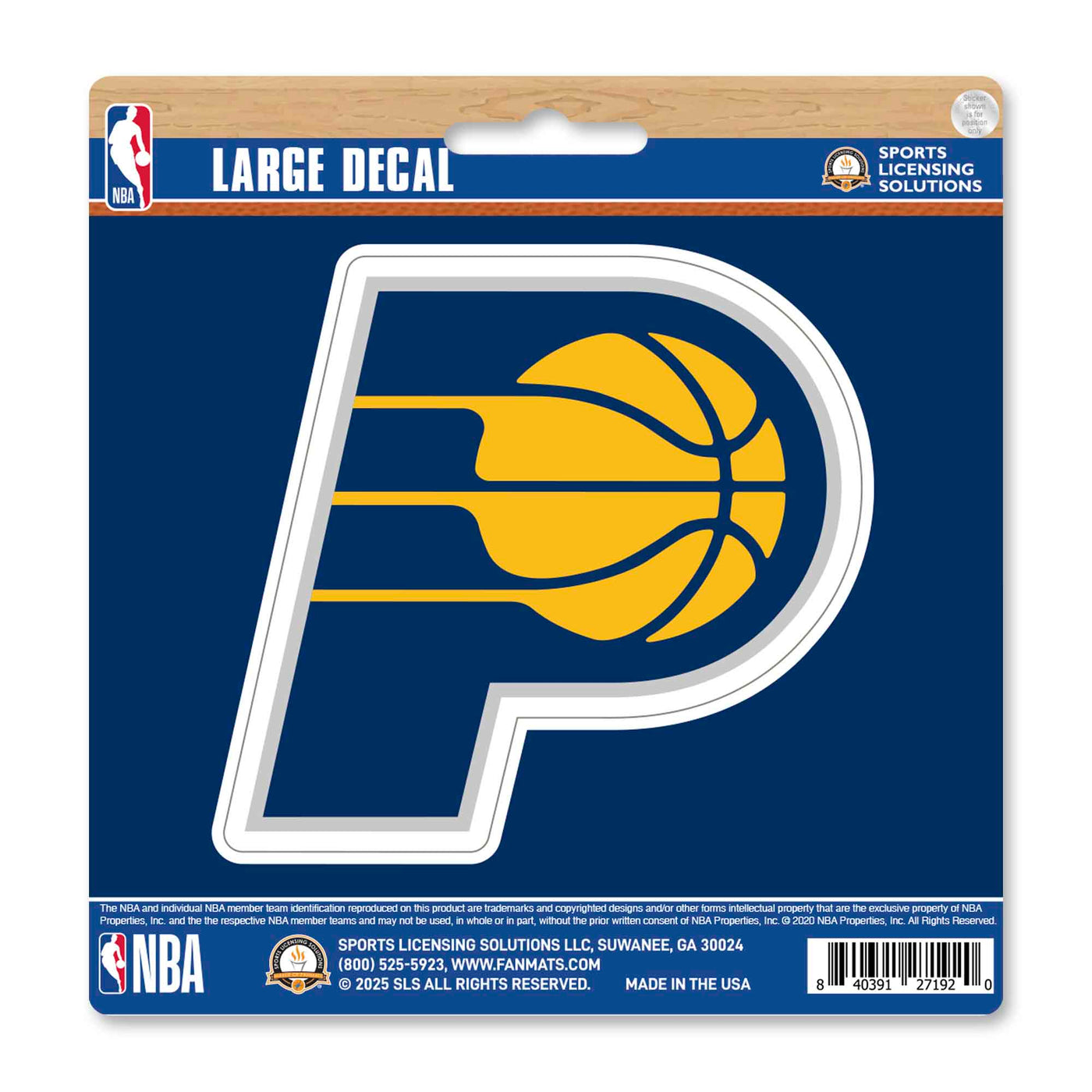 NBA - Indiana Pacers Large Decal
