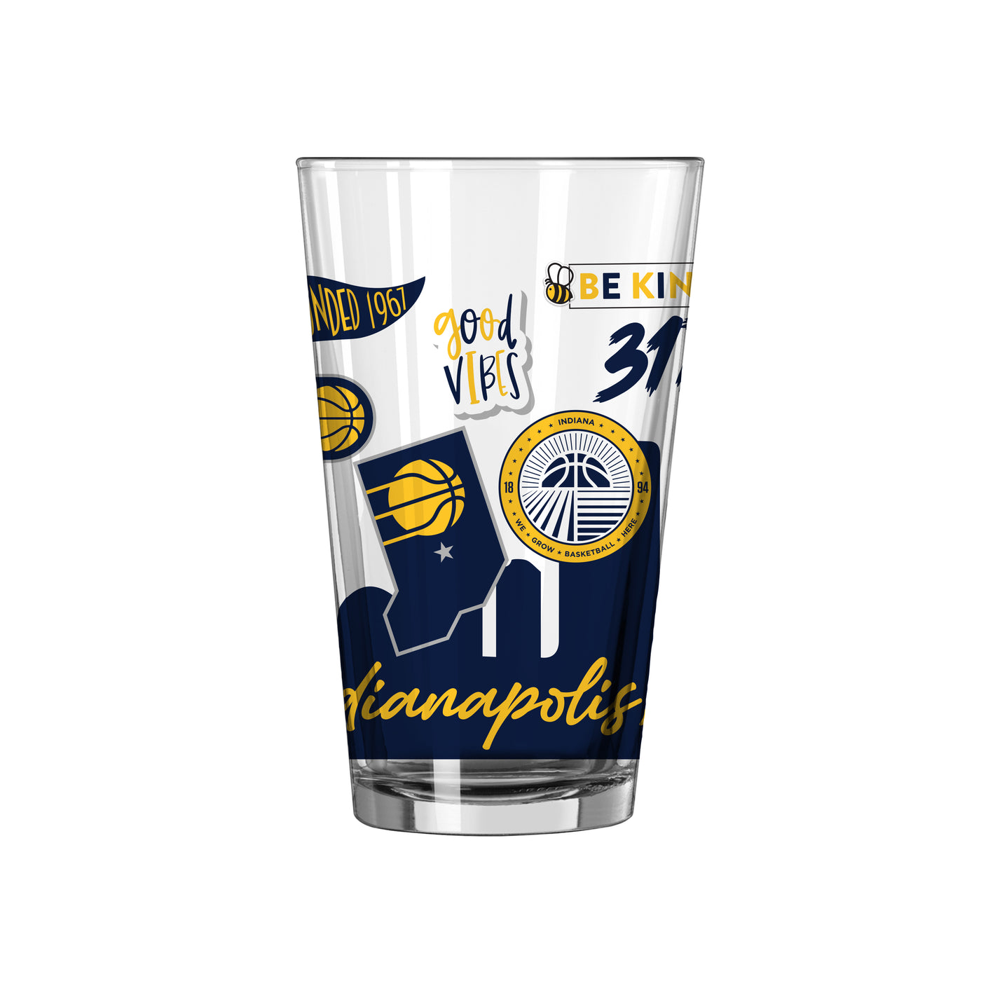 Indiana Pacers 16oz Native Pint Glass
