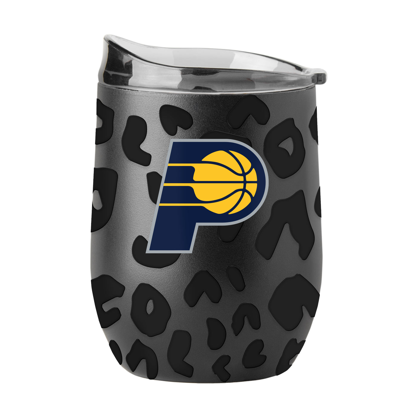 Indiana Pacers Leopard 16oz Black Powder Coat Curved Beverage