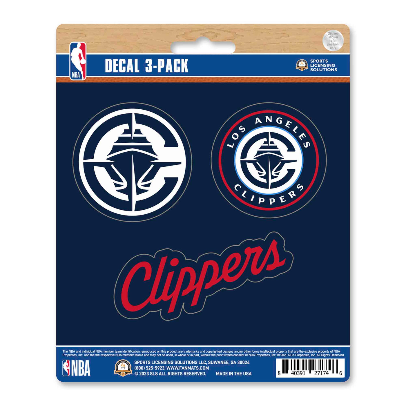NBA - Los Angeles Clippers Decal 3-pk