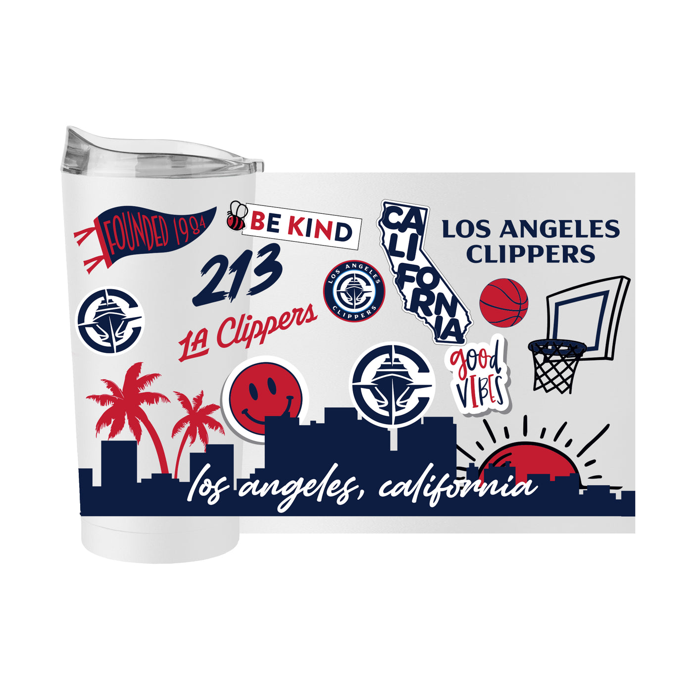 Los Angeles Clippers 20oz Native Powder Coat Tumbler - Logo Brands