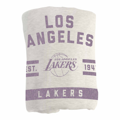 Los Angeles Lakers Oatmeal Sweatshirt Blanket - Logo Brands