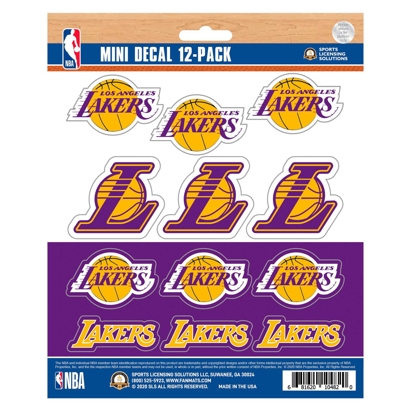 NBA - Los Angeles Lakers Mini Decal 12-pk