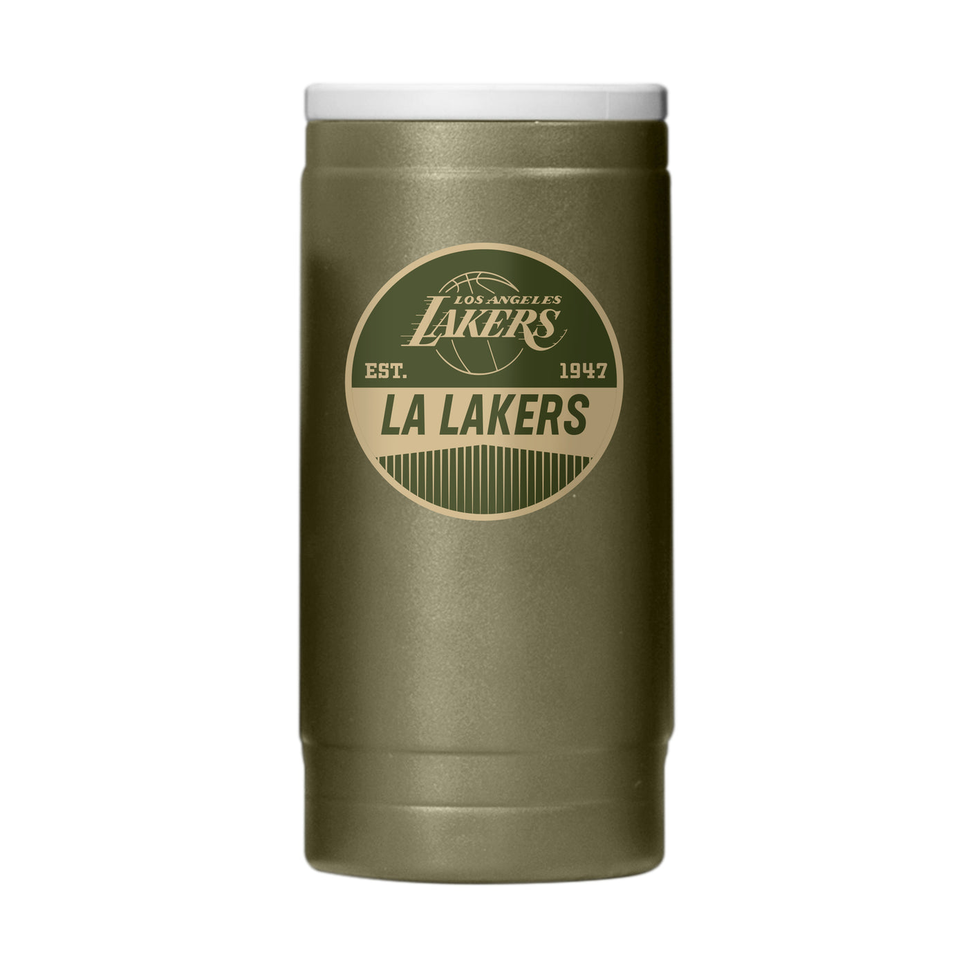Los Angeles Lakers  Badge Powder Coat Slim Can Coolie