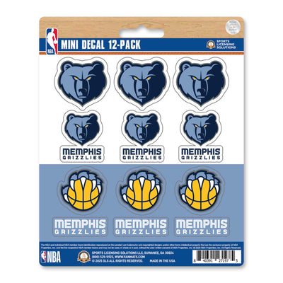 NBA - Memphis Grizzlies Mini Decal 12-pk
