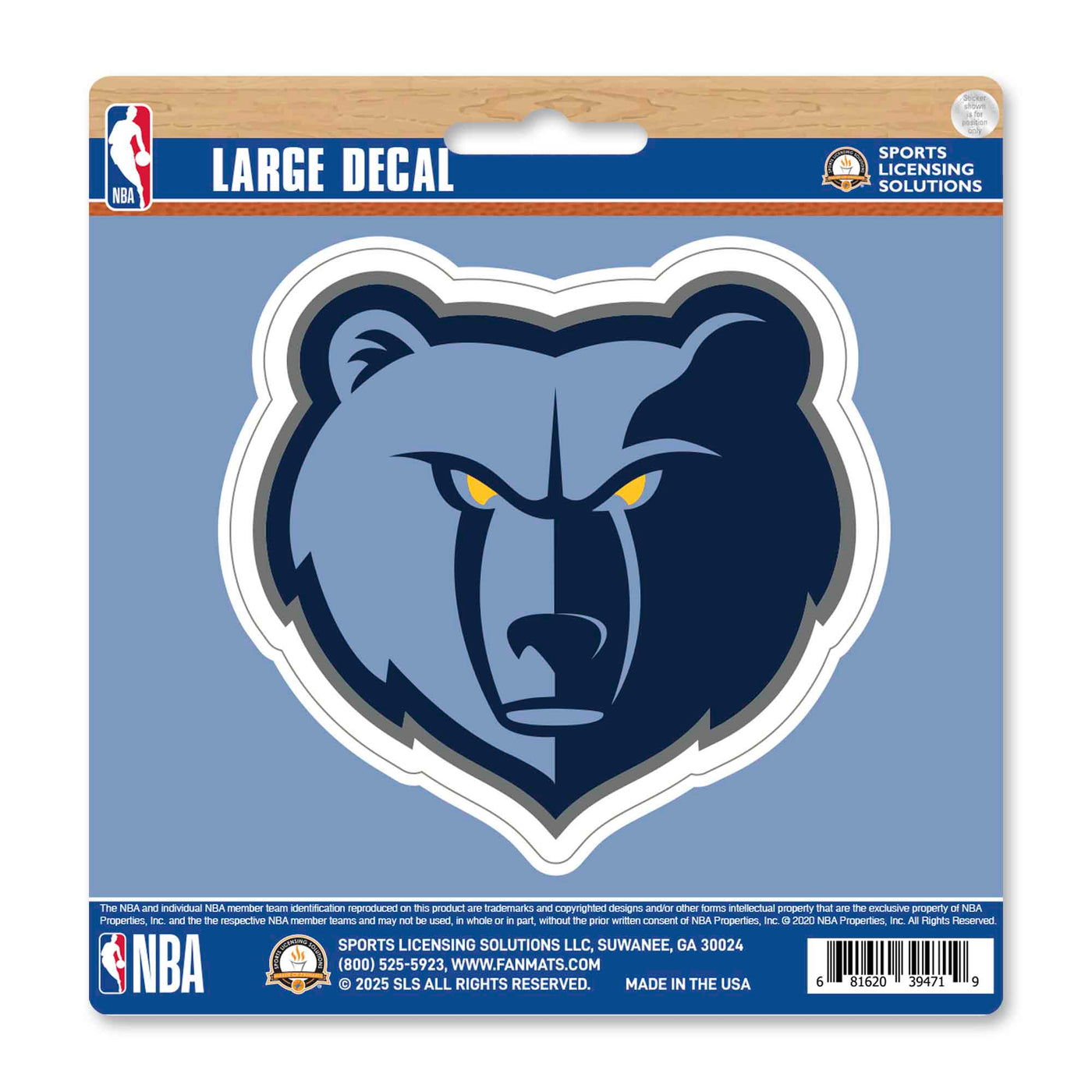 NBA - Memphis Grizzlies Large Decal