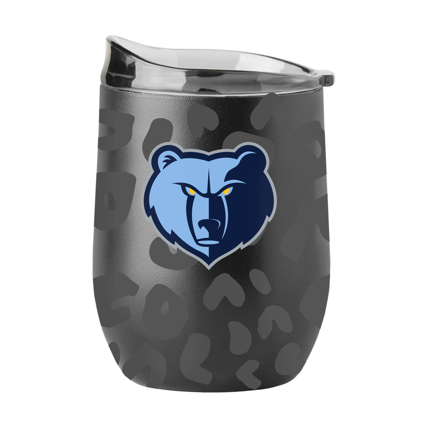 Memphis Grizzlies Leopard 16oz Black Powdercoat Curved Beverage