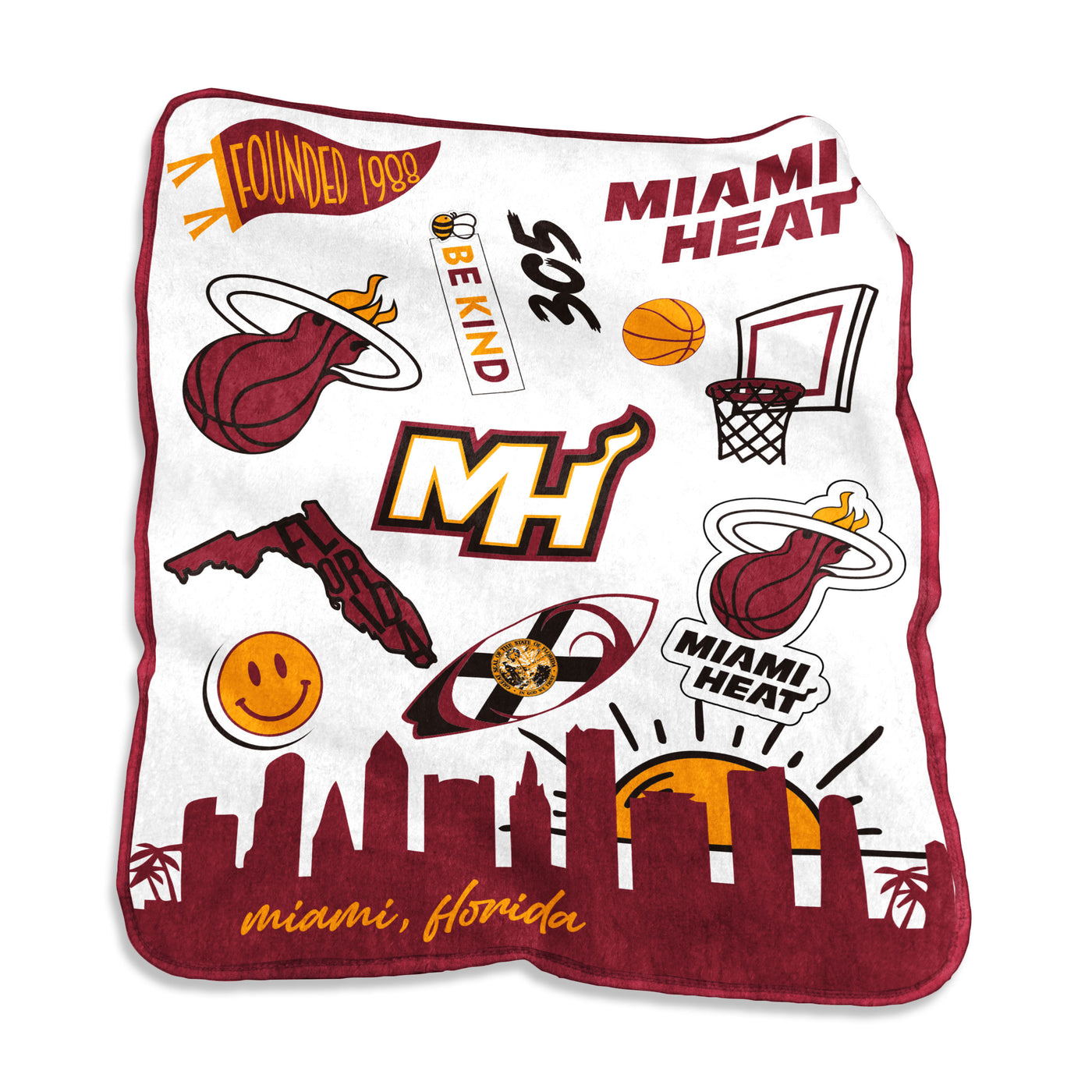 Miami Heat Native Raschel Throw
