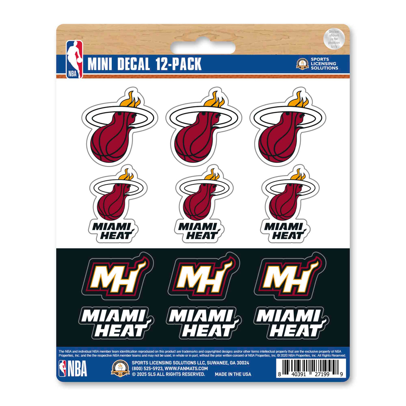NBA - Miami Heat Mini Decal 12-pk