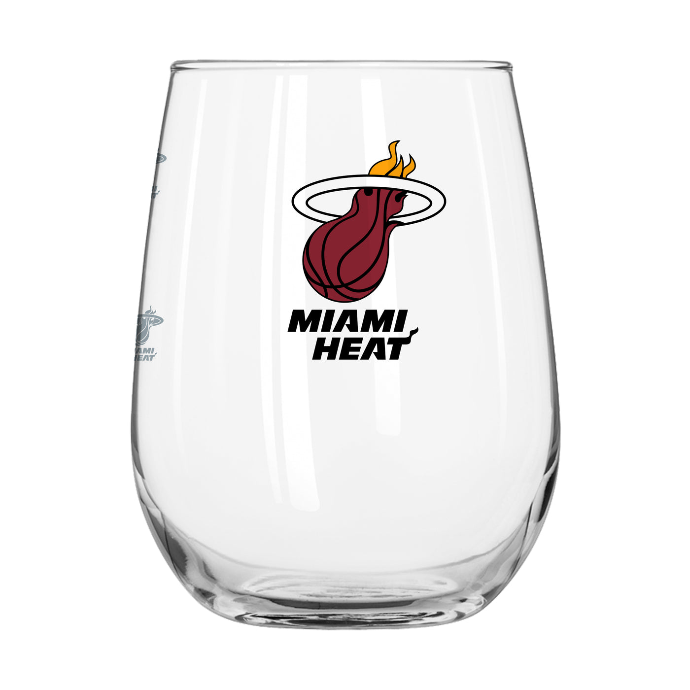 Miami Heat 16oz Satin Etch Curved Beverage Glass