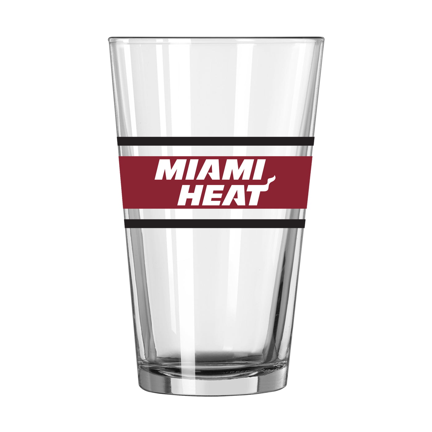 Miami Heat 16oz Stripe Pint Glass - Logo Brands
